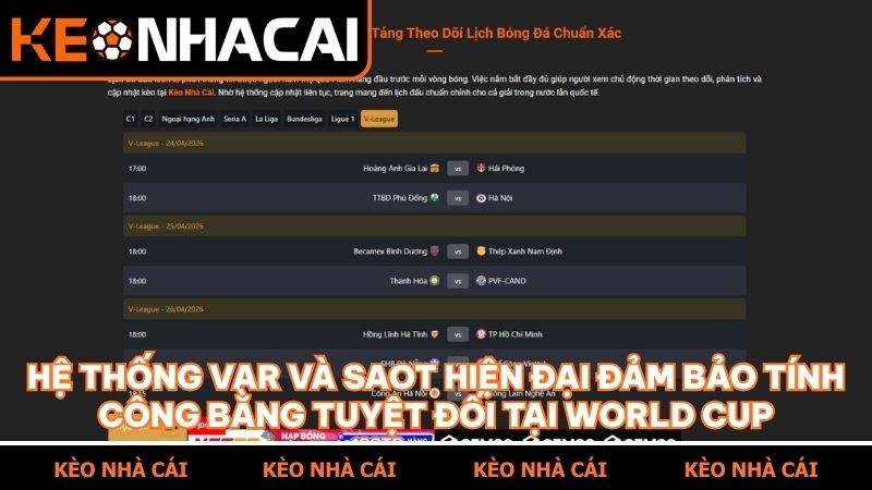 Công nghệ SAOT giúp xác định việt vị nhanh chóng và chính xác tại World Cup 2026